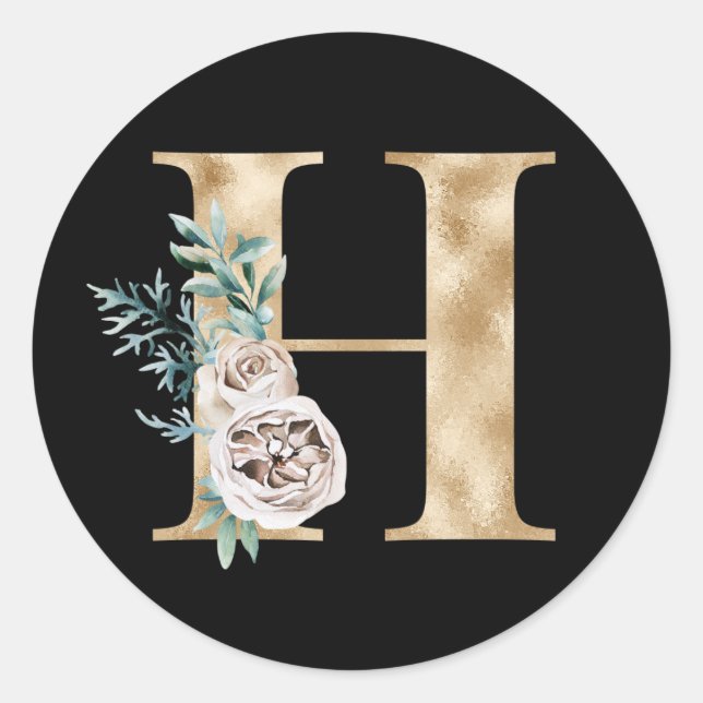 Winter holidays initials sticker letter H (Front)