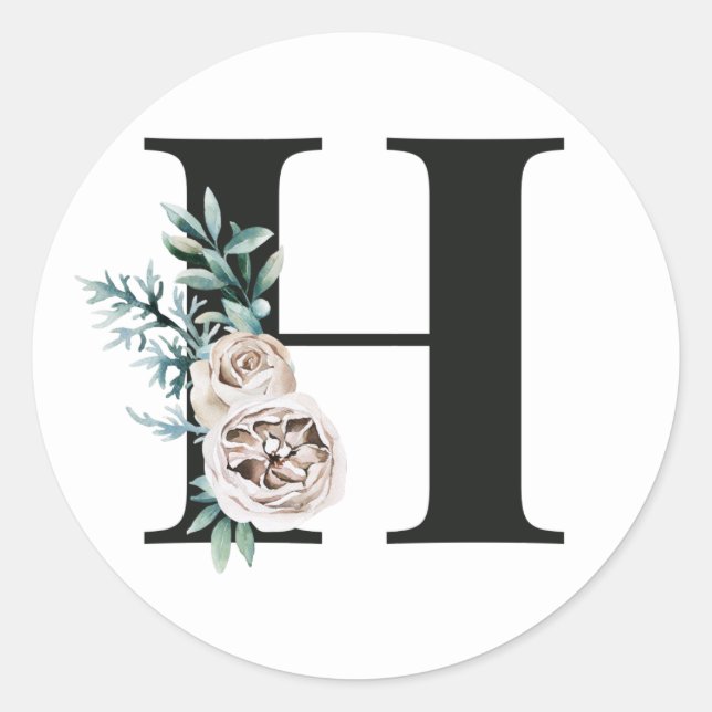Winter holidays initials sticker letter H (Front)
