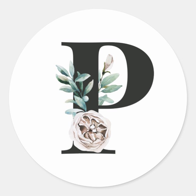 Winter holidays initials sticker letter P (Front)