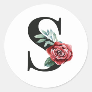 Winter holidays initials sticker letter S