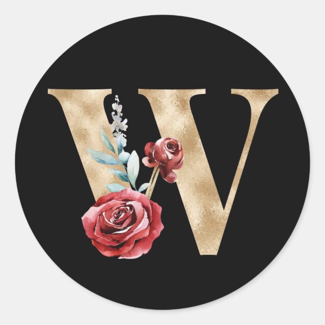 Winter holidays initials sticker letter W (Front)