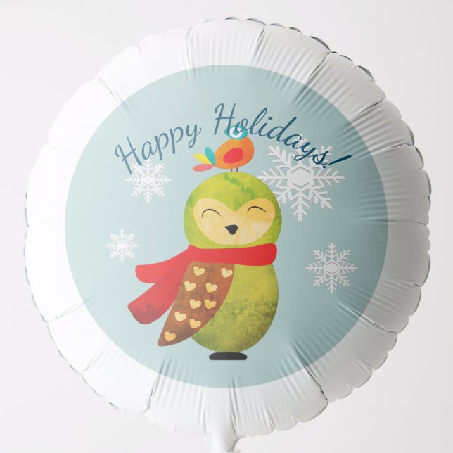 Winter Holidays Owl Balloon (Front)
