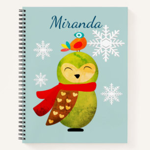 Winter Holidays Owl Notebook