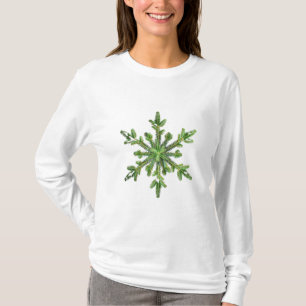 Winter Holidays Pine Snowflake Female Long-Sleeved T-Shirt
