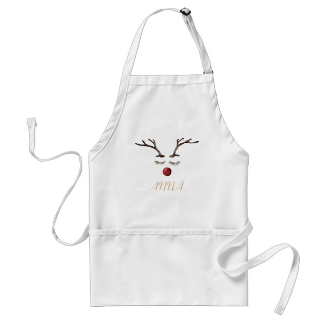 Winter holidays Rudolph Adult Apron (Front)