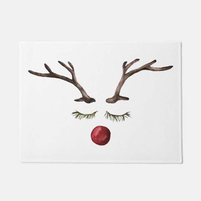 Winter holidays Rudolph Doormat (Front)