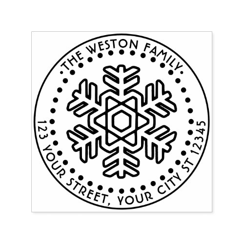 Winter Holidays Snowflake 2 Name Return Address Self_inking Stamp