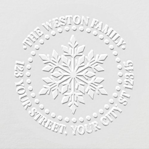 Winter Holidays Snowflake V Name Return Address Embosser