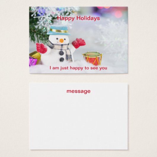 Winter Holidays Snowman Greeting (Front & Back)