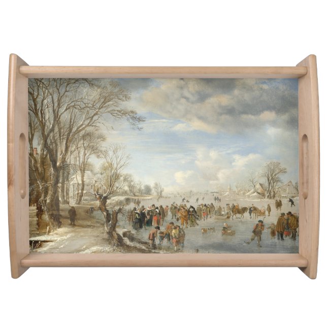 WINTER, HOLLAND Vintage Christmas Serving Tray 19" (Front)