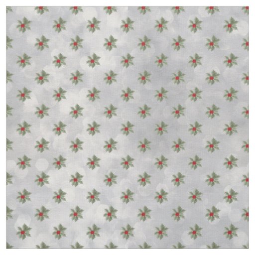 Winter Holly Berry Pattern Fabric