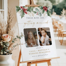 Winter Holly Kids Getting Married Rehearsal Dinner