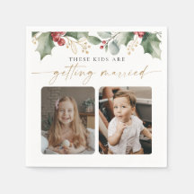Winter Holly Kids Getting Married Rehearsal Dinner