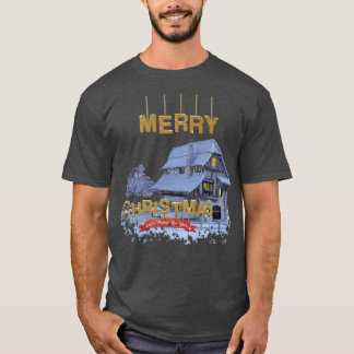 Winter home with snow Merry Christmas T-Shirt