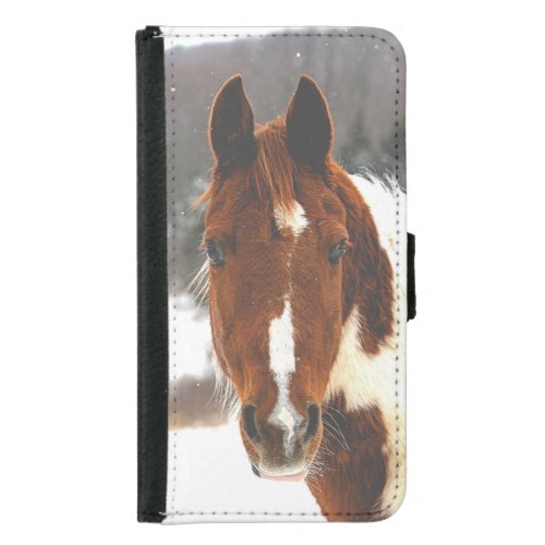 Winter Horse Animals Galaxy S5 Wallet Case