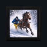 Winter Horse | Crafts | Party Supplies  Wrapping Gift Box<br><div class="desc">Dynamic winter horse skijoring design capturing  the beauty,  strength and motion of this exciting sport. Perfect for horse lovers,  equestrian enthusiasts and fans of powerful horse imagery.</div>