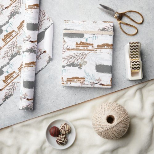 Winter Horse Farm Magnolias Wrapping Paper