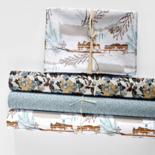 Winter Horse Farm Magnolias Wrapping Paper Sheets