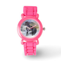 Winter Horse Kid's Glitter Watch, Pink Glitter