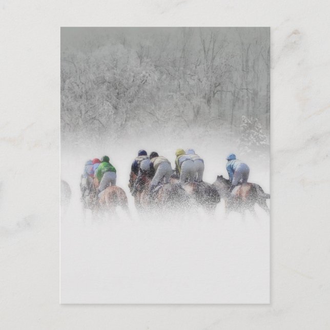Winter Horse Race Postcard (Front)