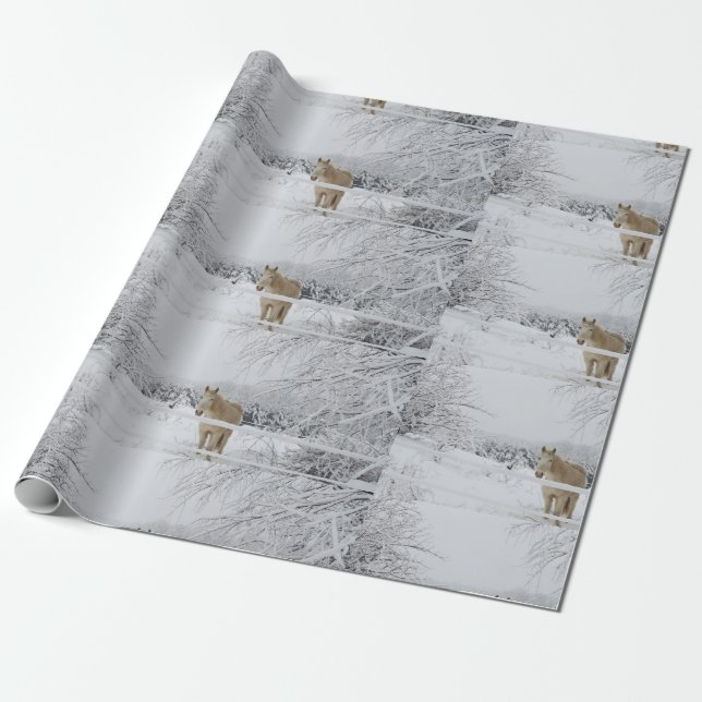 winter horse scenery wrapping paper (Unrolled)
