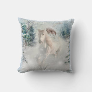Winter Horse Throw Pillow