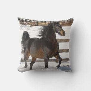 Winter Horse Throw Pillow