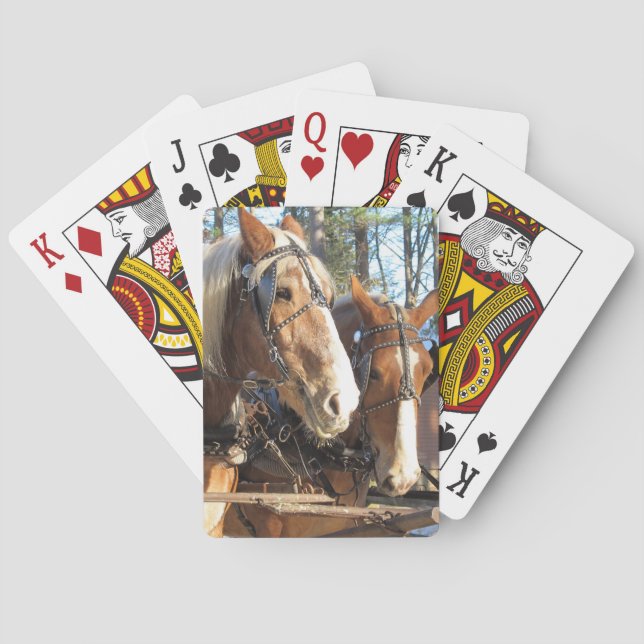 Winter Horses at Sturbridge Village Playing Cards (Back)