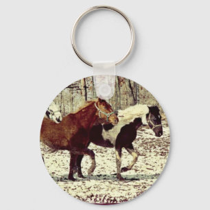 Winter Horses Keychain