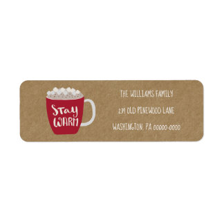 Winter Hot Chocolate Country Return Address Label