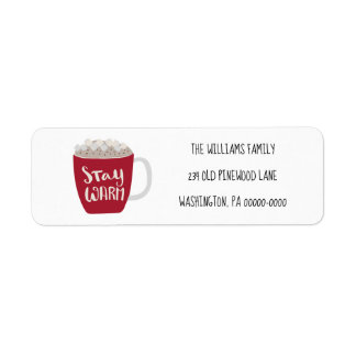 Winter Hot Chocolate Country Return Address Label