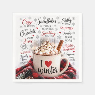 Winter Hot Chocolate with Word Cloud Napkins
