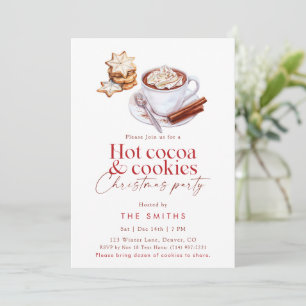Winter Hot Cocoa and Cookies Christmas Party Invitation