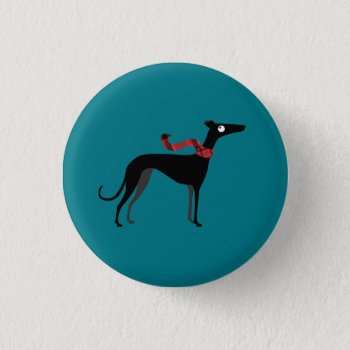 Winter Hound Pinback Button by ClaudianeLabelle at Zazzle