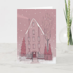 Winter house card