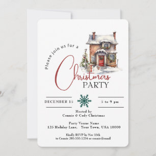 WINTER HOUSE, CHRISTMAS PARTY INVITATION