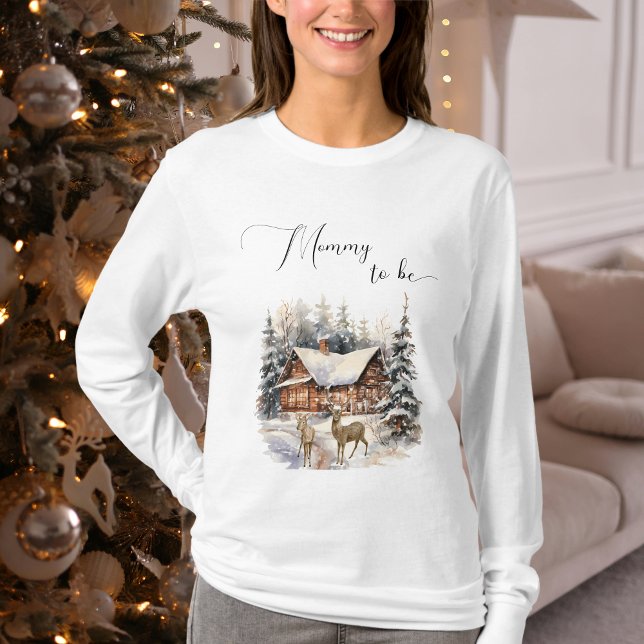 Winter House Deer Mommy To Be T-Shirt (Creator Uploaded)