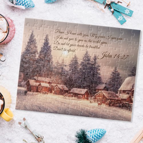 Winter house forest _ John 1427 Bible Verse Jigsaw Puzzle