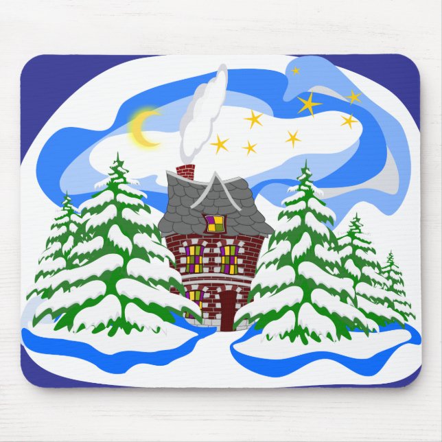 Winter house in the forest mouse pad (Front)