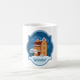Winter House In The Snow Coffee Mug