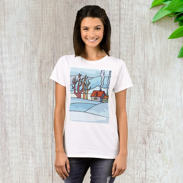 Winter House Landscape T-Shirt (Creator Uploaded)