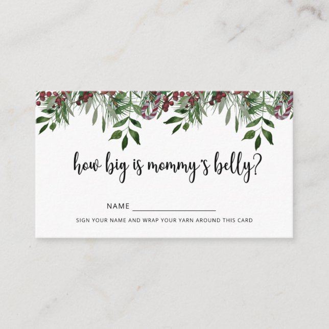 Winter how big is mommy's belly  enclosure card (Front)