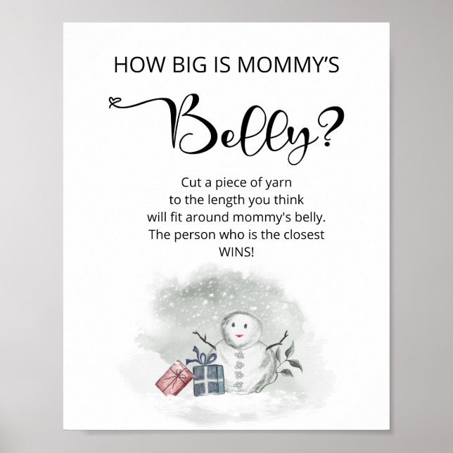 Winter how big is mommy's belly game poster (Front)