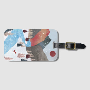 Winter Hunting Fox Luggage Tag