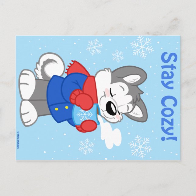 Winter husky postcard (Front)