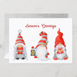 Winter Hygge Cute Christmas Gnomes Holiday Card