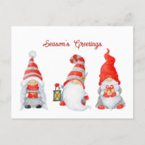 Winter Hygge Cute Christmas Gnomes   Holiday Postcard
