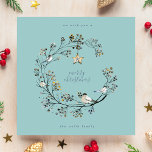 Winter Ice Blue Wreath Christmas | New Year Holiday Card<br><div class="desc">Winter Ice Blue Wreath Christmas | New Year Holiday Card</div>