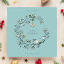 Winter Ice Blue Wreath Christmas | New Year Holiday Card