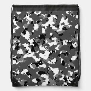 Winter Ice Camo Drawstring Bag
